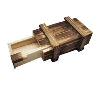 Wooden Money Puzzle Box - 3D Mechanical Brain Teaser Locking Case, Hidden Compartment Toy | Interactive Gift Packaging Solution for Birthday Christmas Cash Giving Problem Solving Fun