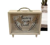 Wooden Money Saver Box - Transparent Window Savings Bank, Sturdy Money Storage Container Encourages Saving Habits | Practical For Friends Couples Partners, Kids Youth Adults, Accessories