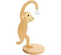 Wooden Monkey Banana Hanger Stand 20cm Fruit Holder | Natural wood material, rustic finish, fits small counters, for ideal kitchen decor, easy to clean
