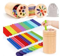 Wooden Montessori Toys for 1 Year Old Boys Girls, 3 in 1 Toddler Pre-school Toys 1 Year Old Colour Sorting Toys for Toddlers Kids Travel Toys for 1 Year Olds Baby Gifts for 1+ Year Olds