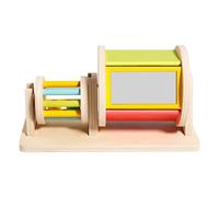Wooden Montessori Toys for Babies 6-12 months with Rainbow Color and Mirror Spinning Drum/Baby Shape puzzle 6-12 months/Sensory Toys Rain Rattle, Montessori Toys Gifts for Toddlers 1 Years Old