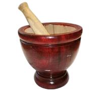 Wooden Mortar and Pestle 6 Inch Safe Manual Natrua Wooden Mortar and Pestle Set Thai kitchen Tool for Grinding Herb Garlic Papaya Salad