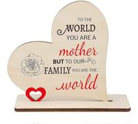Wooden Mother's Day Ornament 18cm Handcrafted Decor(Red)