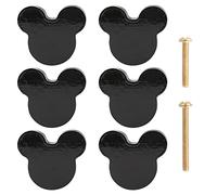 Wooden Mouse Cabinet Knobs with 2 Different Size Screws for Dresser Drawers,Wood Dresser Knobs for Kids Bedroom and Bathroom Decor,Drawer pulls and knobs,Nursery Dresser knobs 6 Pack