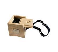 Wooden Moxibustion Box Single Hole, Natural Pine Body with Adjustable Strap, Double Mesh Core & Low-Metal Anti-Scald Design for Full-Body Therapy