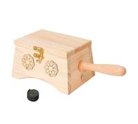 Wooden Moxibustion Box, Wood Heat Massager, Body Thera-py Box, Ergonomic Strap Design, Soothing Pain-Re-LIEF Tool, Brown, for Navel, Belly, Waist, Back, Arms, Knee, Women, Men, Elderly,