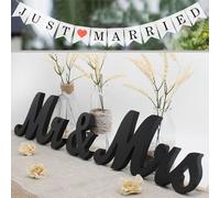 Wooden Mr and Mrs Letter, Classical Mr. & Mrs Wedding Sign for Wedding Table, Large Wooden Letters for Sweetheart Table, Photo Props Wedding Decorations for Anniversary (Black, Large)
