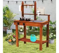 Wooden Mud Kitchen Playset for Kids,Large Pretend Role Play Kitchen Indoor with Realistic Accessories,Sink,Taps,kids Outdoor Play Equipment,Garden Sensory Toy,Gifts For Boys and Girls Ages 3+