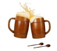 Wooden Mug and Cup Set, Handmade Rustic Wood Tankard for Coffee, Tea, Wine, Milk