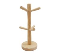 Wooden Mug Tree Stand Coffee Cup Tree Hooks Holder Teacup Stand Cup Tree for Kitchen Countertop Storage