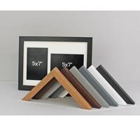 Wooden Multi Aperture Photo Frame. Holds Two 5x7Inch Photos, One Portrait and One Landscape. 11x14" Frame. Portrait or Landscape. (White Frame)