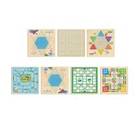 Wooden Multi-Function Interactive Chess Game Board Enhances Logic and Imagination Skills Fun Toy for Family Travel Parties(7-in-1)