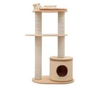Wooden Multi Level Puss Furnitures, 44.5 Inches Tall Modern Kitty Tree, Cats Activity Center with Condo, Pet Furniture Play House for Kittens