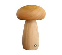 Wooden Mushroom Lamp, Enchanting Wooden Mushroom Night Light, 11/16.5 CM Cute Wooden Mushroom Table Lamp 3 Colour Dimmable, Touch Switch for Friends Familiies Christmas Birthday Gift (Natural,L)
