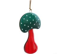 Wooden Mushroom Ornaments Set for Christmas Tree Decor, | Rustic Natural Wood Hanging Ornaments with Modern Minimalist Design | Lightweight Festive Home Decoration for