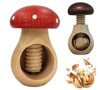 Wooden Mushroom Shaped Walnut Wood Clip, Portable Walnut Cracking Tool, Multipurpose Wooden Spiral Nutcracker, Nut Cracker Tool Crack Nuts Easy Screw Mechanism,for Pecan, Chestnut, Gift for Christmas