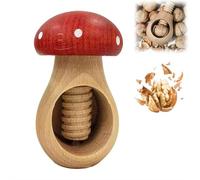 Wooden Mushroom Shaped Walnut Wood Clip, Wooden Spiral Nutcracker, 2025 New Portable Walnut Cracking Tool, Nut Cracker Tool Crack Nuts Easy Screw Mechanism for Cracking Nut
