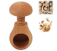 Wooden Mushroom Shaped Walnut Wood Clip, Wooden Spiral Nutcracker, 2025 New Portable Walnut Cracking Tool, Nut Cracker Tool Crack Nuts Easy Screw Mechanism for Cracking Nut