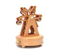 Wooden Music Box,Wind Up Train Castle Girl Dancer Musical Box - Cute Cradle Interactive Toys with Light Music for Nursery, Portable Children's Toys for Travel, Car