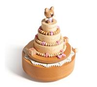 Wooden Music Box with Multiple Styles - Rotating Ballerina, Castle, Carousel, Ferris Wheel, Train & Car, Creative Musical Box for Girls, Birthday Gift & Home Decor (A)