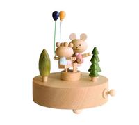 Wooden Music Boxes | Clockwork Castle Ballet Dancer Musical Box,Cute Cradle Interactive Toys with Light Music for Nursery, Portable Children's Toys for Travel, Car