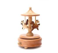 Wooden Music Boxes | Wind Up Train Castle Girl Dancer Musical Box | Cute Cradle Interactive Toys with Light Music for Nursery, Portable Children's Toys for Travel, Car
