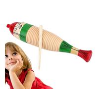Wooden Music Rasp - Kids Rhythm Instrument For Preschool | Fish-Shaped Percussion Toy For Parties | Handheld Guiro With Scraping Stick & Natural Wood Tone, For & Classrooms