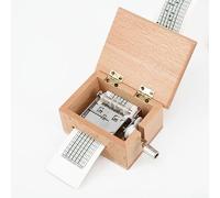 Wooden Musical Boxes Mini Personalised Music Box Hand Cranked Music Boxes Hand Crank Music Movement with 5Pcs Blank Paper Tape & Hole Puncher for DIY Music