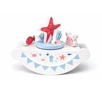 Wooden Musical Carousel Baby Music Box - Wind-Up Rocking Nursery Toy Gift - 17cm - Duck, Ocean or Forest Theme (Sold Individually) (Ocean)