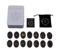 Wooden Mystical Witches Runes Set - Witches Runes Set | Witches Rune Kit | 14 Pieces Set with Guide | Wooden Witch Rune Set | Woodcut Engraved Wooden Runes Symbols for Divination and Magic