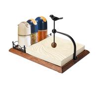 Wooden Napkin Holder for the Table - Rustic Salt Mill with Bird Design for Storage, Napkin Holder and Paper Holder for the Household, for Bedroom, Living Room, Kitchen, Bar, Restaurant, U