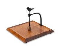 Wooden Napkin Holder with Bird-Shaped Handle - Elegant Flat Napkin Holder with Weighted Arm for Paper Napkins, Cocktail Napkins - Perfect for Kitchen, Dining Table, Café, and Bar