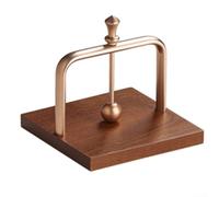 Wooden Napkin Holder with Metal Base, Rustic Serviette Dispenser for Dining Table, Sturdy Aluminium Tissue Stand, Modern Kitchen Decor, Elegant Table Organizer(Rose gold)