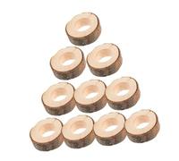Wooden Napkin Rings 10Pcs Rustic Wood Decorative Table Set | Lightweight Portable Design, Versatile Banquet Decoration, Christmas Easter Style, Natural Bark Finish