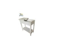 Wooden Narrow Flip Top Sofa Side End Table Night Stand With Storage Shelf White