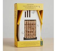 Wooden Native Bee Barn and Butterfly Shelter, Dual-Chamber Pollinator Insect Hotel for Solitary Bees and Garden Insects, Decorative Hanging Nesting Habitat - Natural Wood Finish
