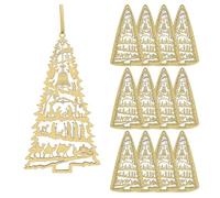 Wooden Nativity Christmas Ornaments, Hanging Decorations for Christmas Tree & Home, Laser Cut Wooden Crafts with Bethlehem Star, Angels, Wise Men, and Jesus Birth Scene (12pcs Wood Color)
