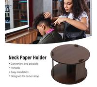 Wooden Neck Paper Dispenser, Neck Paper Holder for Barber Shop, Hygienic Beech Wood Dispenser with Easy Installation, Portable Neck Strip Roll Holder for Hair Salons and Pet Groomi