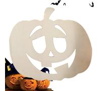 Wooden Neckline Sign | Halloween Hand - Painted Wooden Shield as Tree Window Mural | Harvesting and Seasonal Decoration for Salon Salon j