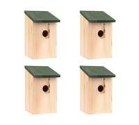 Wooden Nesting Bird Box 4pc Set Garden Hanging House Outdoor Feeding Station