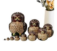 Wooden Nesting Dolls | Animal Pattern Educational Stacking Toys - Traditional Russian Nesting Dolls | for Kids Boys Girls Cultural Art Collectors Interior Design Enthusiasts Educators Parents Home