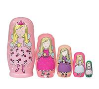 Wooden Nesting Dolls Russian - Angel Russian Matryoshka Nested Dolls, 5Pcs/Set Handmade Stacking Educational Learning Kids Toys