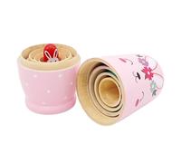 Wooden Nesting Dolls Set - Russian Nesting Dolls, Hand-Painted Wooden Stacking Toys, Cartoon Pattern Doll Playset, Cartoon Pattern Doll Collection, Traditional Folk Art Dols For Home Office