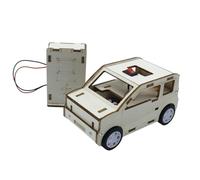 Wooden New Energy Car Model Science Experiment Toy with Charging Station Assembly Project for Classroom Activities Wooden Car Model Science Experiment Vehicle Charging Station Classroom Activity New