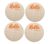 Wooden Newborn Announcement Sign Round Birth Name Plaque Photo Props for Shower Nursery Hospital Keepsake