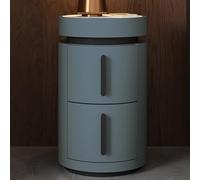 Wooden Nightstand,Modern Round Bedside Table with Storage Drawer and Shelf,Light Luxury Side Table for Living Room and Bedroom