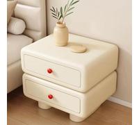 Wooden Nightstand with 2 Storage Drawers, The Bedside Table Has Integrated Legs, Saving Space and Requiring No Installation(White,L45CM)