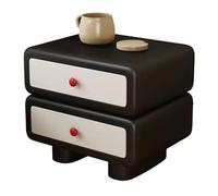 Wooden Nightstand with 2 Storage Drawers, The Bedside Table Has Integrated Legs, Saving Space and Requiring No Installation(Black,L50CM)