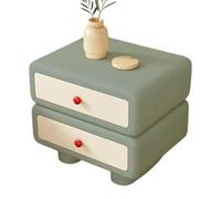 Wooden Nightstand with 2 Storage Drawers, The Bedside Table Has Integrated Legs, Saving Space and Requiring No Installation(Green,L50CM)