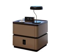 Wooden Nightstand with Lock Ideal for Home Bedrooms with Two Drawers